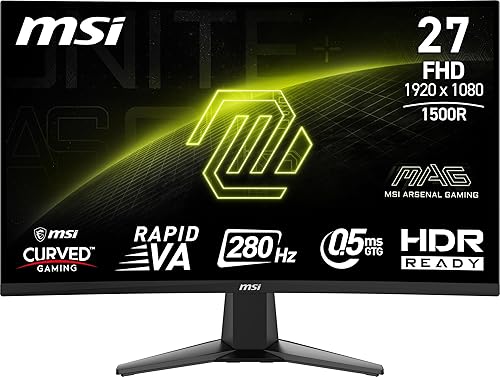 MSI Curved Gamer Monitor 27mag 276CXF 0.5ms 280Hz Full HD Rapid VA HDMI DP mag 276CXF