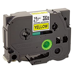 Brother Tzes641 Tze Extra-Strength Adhesive Laminated Labeling Tape, 3/4-Inch W, Black On Yellow