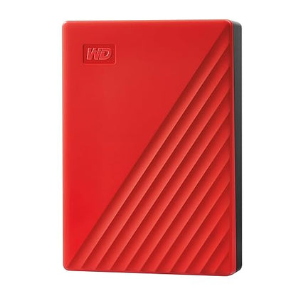 WD 6TB My Passport Portable External Hard Drive, Red, Includes Backup Software with Defense Against ransomware, and Password Protection - WDBR9S0060BRD-WESN