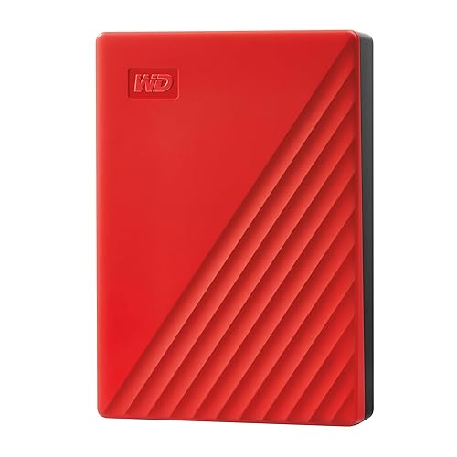 WD 6TB My Passport Portable External Hard Drive, Red, Includes Backup Software with Defense Against ransomware, and Password Protection - WDBR9S0060BRD-WESN