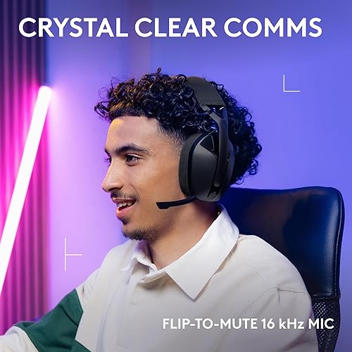 Logitech G321 Lightspeed Wireless Bluetooth Gaming Headset, Dynamic Comfort and fit, 16 kHz Boom mic, 20+ hrs Battery, PC, PS4, PS5, Nintendo Switch, Mobile - Black