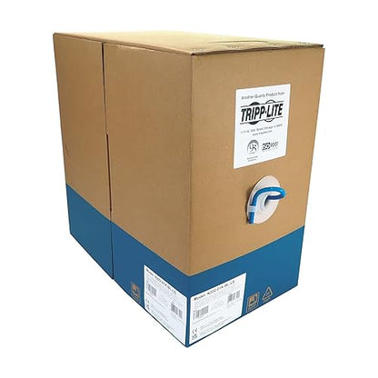 Tripp Lite Cat6 Ethernet Cable 1000ft Bulk Spool, Blue, 1 Gbps / 550 MHz Copper Network Cable, 23 AWG Solid Core Bare Wire, Flame-Resistant LSZH CMR Jacket, (N222-01K-BL-LS)