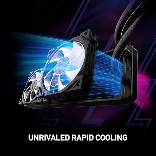 MSI MPG CORELIQUID D240 ARGB CPU Liquid Cooler - 2.4" IPS LCD Screen - 240mm Radiator - Double 120mm RGB PWN Fans.