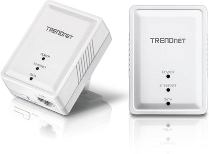 TRENDnet Powerline 500 AV Nano Adapter Kit, Includes 2 x TPL-406E Adapters, Cross Compatible With Powerline 600-500-200, Windows 10, 8.1, 8, 7, Vista, XP, Plug &amp; Play Install, White, TPL-406E2K