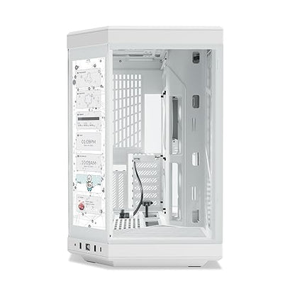 HYTE Y70 Touch Dual Chamber ATX Mid Tower Modern Aesthetic Case with Integrated 4K LCD Touchscreen - Snow White