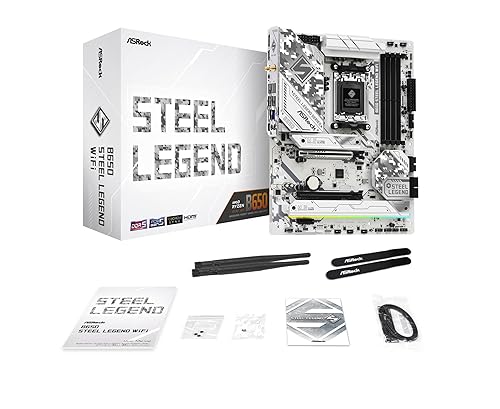 ASRock B650 STEEL LEGEND WIFI Gaming Desktop Motherboard - AMD B650 Chipset - Socket AM5 - ATX - Ryzen 7, Ryzen 5 Processor Supported - 192 GB DDR5 SDRAM Maximum RAM - DIMM, UDIMM - 4 x Memory Slots