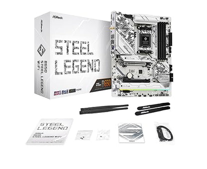 ASRock B650 STEEL LEGEND WIFI Gaming Desktop Motherboard - AMD B650 Chipset - Socket AM5 - ATX - Ryzen 7, Ryzen 5 Processor Supported - 192 GB DDR5 SDRAM Maximum RAM - DIMM, UDIMM - 4 x Memory Slots