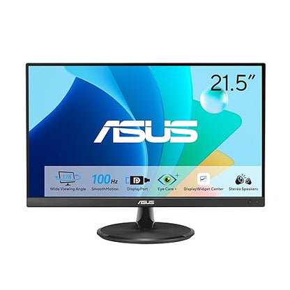 ASUS 22” Eye Care Monitor (VP229QF) – 100Hz, IPS, Full HD, 99% sRGB, Frameless, Adaptive-Sync, DisplayPort, HDMI, Low Blue Light, Flicker Free, Wall Mountable, 3 yr Warranty