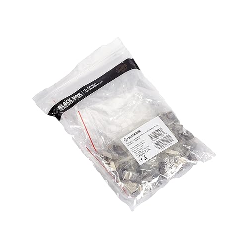 Black Box CAT6A Modular RJ-45 Plugs w/Boots, Solid/Stranded STP, 100PK