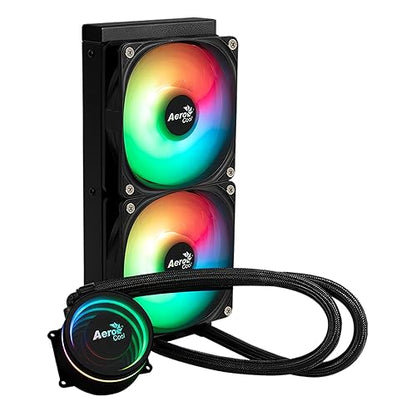 AeroCool Oasis L240 ARGB AIO Liquid CPU Cooler, TDP 280W, 240mm Radiator, Mirage Design with ARGB Lighting, 2x120mm ARGB Fans, Intel LGA 1700, 1200, 115X, 1851, 1366, AMD AM5/AM4 Sockets - Black Black AIO L240mm