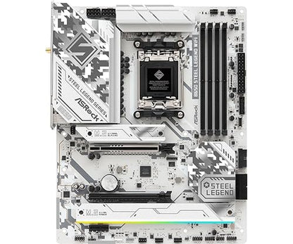 ASRock B650 STEEL LEGEND WIFI Gaming Desktop Motherboard - AMD B650 Chipset - Socket AM5 - ATX - Ryzen 7, Ryzen 5 Processor Supported - 192 GB DDR5 SDRAM Maximum RAM - DIMM, UDIMM - 4 x Memory Slots