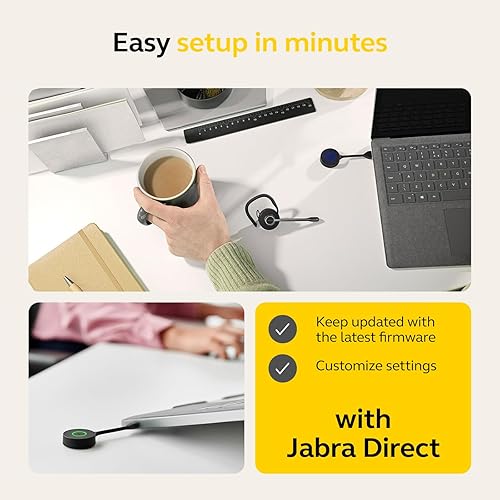 Jabra Engage 55 Convertible Wireless Headset with Ear Hook, Headband & Neckband, Link 400 USB-C DECT Adapter – Noise-Cancelling Microphone – MS Teams Certified, Works with All Other Platforms – Black MS Teams (USB-C) Convertible