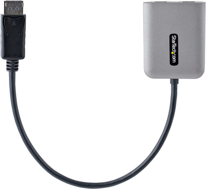 StarTech.com DP to Dual HDMI MST HUB - Dual HDMI 4K 60Hz - DisplayPort Multi Monitor Adapter with 1ft / 30cm Cable - DP 1.4 Multi Stream Transport Hub, DSC | HBR3 - DP to HDMI Splitter (MST14DP122HD)