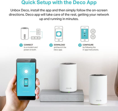 TP-Link Deco AXE5400 Tri-Band WiFi 6E Mesh System (Deco XE75) - Covers up to 7,200 Sq.Ft, Replaces WiFi Router and Extender, AI-Driven Mesh, New 6GHz Band, 3-Pack WiFi 6E|AXE5400