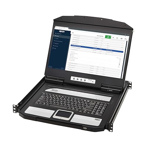 Tripp Lite Rackmount KVM Console, Short Depth 1U Rack Mount Monitor Keyboard Splitter, 18.5 HD LCD Screen, HDMI & USB Ports - Windows, Mac, Linux, & Sun Compatible - 1-Year Warranty (B021-SWHD-K)