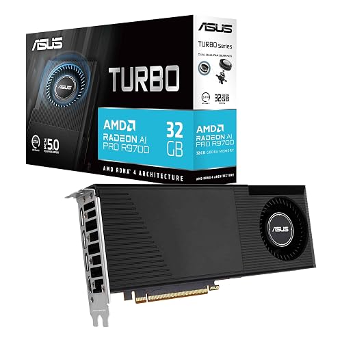 ASUS Turbo Radeon AI PRO R9700 32GB Graphics Card Built for AI workflows Turbo R9700|AI|32GB