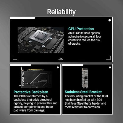 ASUS Dual GeForce RTX™ 5050 8GB GDDR6 OC Edition (PCIe 5.0, 8GB GDDR6, DLSS 4, HDMI 2.1b, DisplayPort 2.1b, 2-Slot, Axial-tech Fan Design, 0dB Technology, Dual BIOS and More)