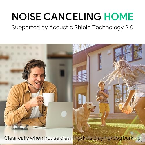 Yealink BH70 Dual Wireless Headset with Mic for Work, Bluetooth Headphone with Teams Certification, up to 35h Talk Time, 147g All-Day Wearing Comfort, Perfect for Open Office Home Hybrid Work, USB-C Black BH70 Teams USB-C
