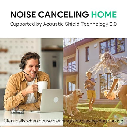 Yealink BH70 Dual Wireless Headset with Mic for Work, Bluetooth Headphone with Teams Certification, up to 35h Talk Time, 147g All-Day Wearing Comfort, Perfect for Open Office Home Hybrid Work, USB-C Black BH70 Teams USB-C