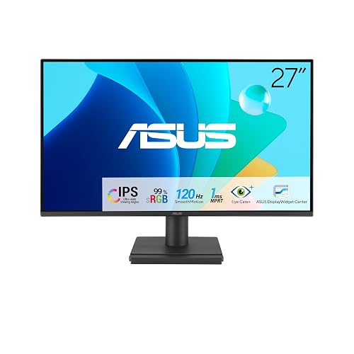 ASUS VA27EHF2 27 1080P FHD 120Hz IPS Computer Monitor, HDMI, VGA, VESA