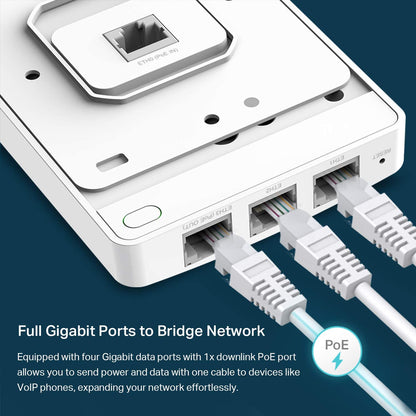 TP-Link EAP235-Wall | Omada AC1200 in-Wall Wireless Gigabit Access Point | MU-MIMO &amp; Beamforming | PoE Powered | Quick Installation | SDN Integrated | Cloud Access &amp; Omada app | White AC1200, Wall
