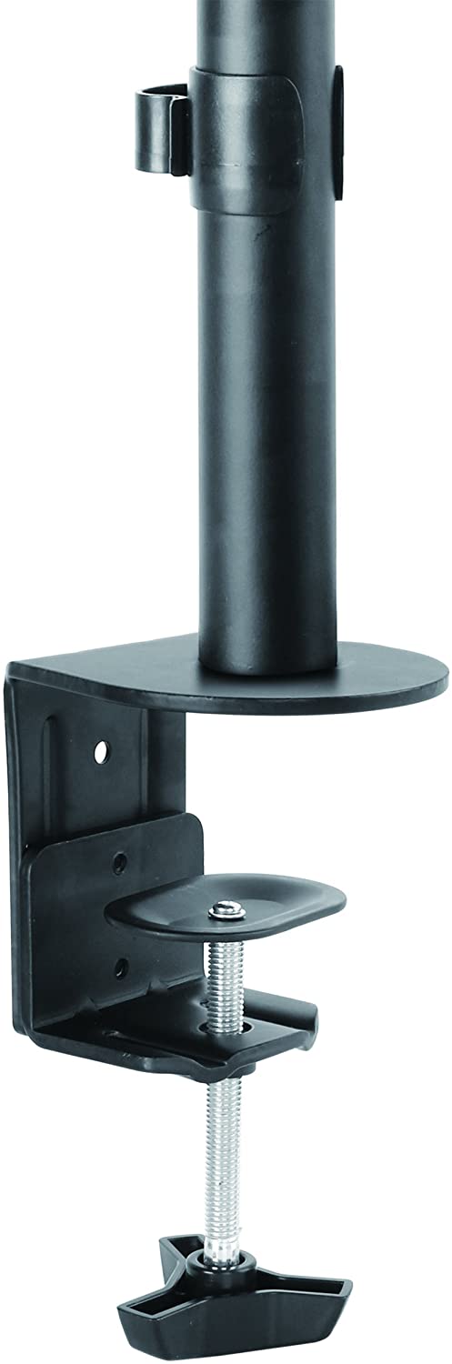 StarTech.com Single Monitor Desk Mount - Single Screen Heavy Duty Pole Mount for up to 34inch VESA Compatible Displays - Ergonomic Height Adjustable Monitor Arm Mount - Desk Clamp/Grommet (ARMPIVOTV2) Black Desk &amp; Grommet Clamp