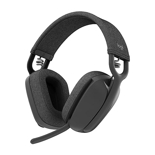 Logitech Zone Vibe 100 Lightweight Wireless Over Ear Headphones with Noise Canceling Microphone, Advanced Multipoint Bluetooth Headset, Works with Teams, Google Meet, Zoom, Mac/PC - Graphite Bluetooth Graphite