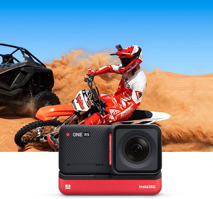 Insta360 ONE RS Twin Edition - Waterproof 4K 60fps Action Camera &amp; 5.7K 360 Camera with Interchangeable Lenses, Stabilization, 48MP Photo, Active HDR, AI Editing