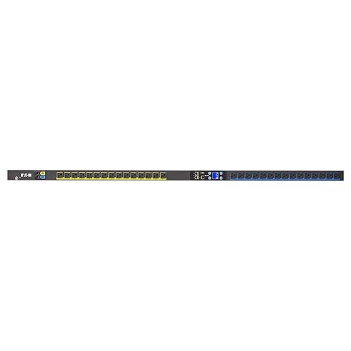 Eaton Metered Input rack PDU, 0U, L5-30P input, 2.88 kW max, 120V, 24A, 10 ft cord, Single-phase, Outlets: (30) 5-20R - NEMA L5-30P - 24 x NEMA 5-20R - 120 V AC - 2880 W - Network (RJ-45) - 38U - Rack-mountable