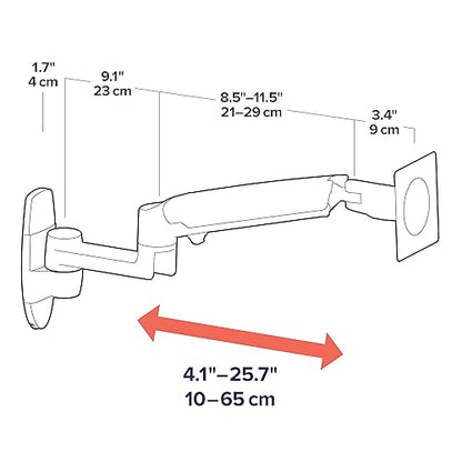 Ergotron – LX Single Monitor Arm, VESA Wall Mount – for Monitors Up to 34 Inches, 7 to 25 lbs – Matte Black