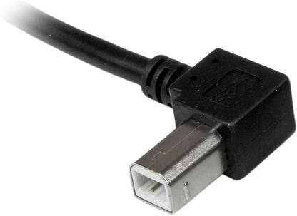 StarTech.com 1m USB 2.0 A to Left Angle B Cable Cord - 1 m USB Printer Cable - Left Angle USB B Cable - 1x USB A (M), 1x USB B (M) (USBAB1ML),Black Left Angled Connector 3 ft / 1m
