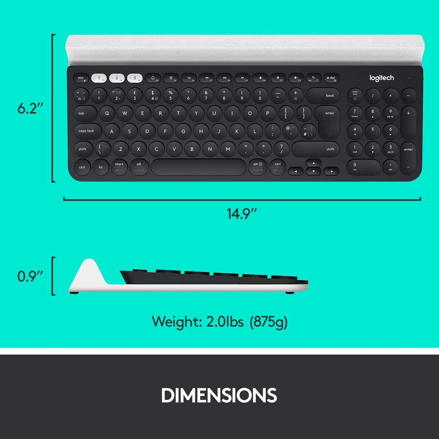 Logitech K780 Multi-Device Wireless Keyboard for Computer, Phone and Tablet – FLOW Cross-Computer Control Compatible