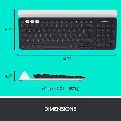 Logitech K780 Multi-Device Wireless Keyboard for Computer, Phone and Tablet – FLOW Cross-Computer Control Compatible