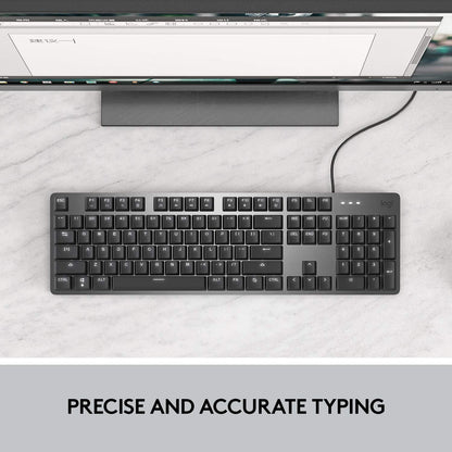 Logitech K845 Mechanical Illuminated Keyboard, Mechanical Switches, Strong Adjustable Tilt Legs, Full Size, Aluminum Top Case, 104 Keys, USB Corded, Windows (TTC Red Switches) TTC Red TTC Keyboard