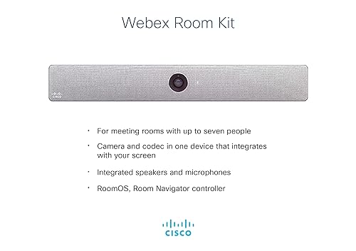 Cisco Webex Room Kit with Touch 10, All-in-One Video Conferencing Solution with 1080p Video Camera, Integrated Microphone, and Speakers, 90-Day Limited Liability Warranty (CS-KIT-K9)