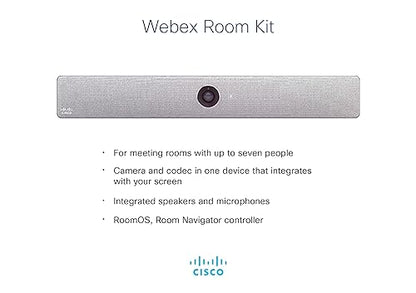 Cisco Webex Room Kit with Touch 10, All-in-One Video Conferencing Solution with 1080p Video Camera, Integrated Microphone, and Speakers, 90-Day Limited Liability Warranty (CS-KIT-K9)