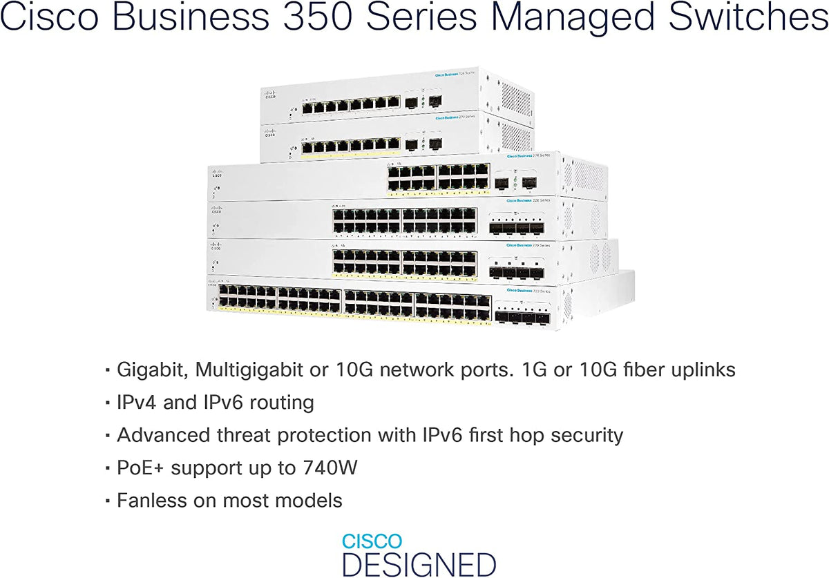 CISCO DESIGNED CBS350-16XTS Managed Switch | 8 Port 10GE | 8 Port 10G SFP+ | Limited Lifetime Hardware Warranty (CBS350-16XTS-NA) 8-port 10GE / 8 x 10G SFP+