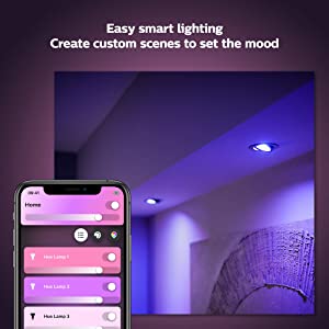 Phllips hue Philips Hue White and Colour Ambiance GU10 LED Smart Bulb, Bluetooth &amp; Zigbee, (Hue Hub Optional), voice activated with Alexa, A Certified for Humans Device White Ambiance &amp; Colour 1 Count (Pack of 1) GU10 Bulb