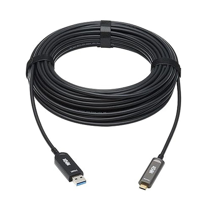 Tripp Lite Long Distance USB-A to USB-C Cable, 33 Feet / 10 Meters, 10 Gbps Data, Charging, Fiber Active Cable, Supports only USB 3.2 Gen 2, Male-to-Male, 3-Year Warranty (U428F-10M-D3) USB 3.2 Compatible 33 Feet / 10 Meters