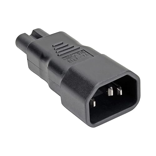 Tripp Lite Eaton Series IEC C14 to IEC C7 Power Cord Adapter - 7A, 125V, Black - 1 x IEC 60320 C14 Plug - 1 x IEC 60320 C7 Receptacle - 125V AC / 7A - Black