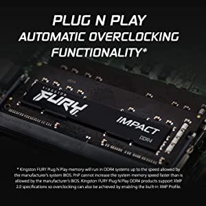 Kingston FURY Impact 32GB (2x16GB) 3200MT/s DDR4 CL20 Laptop Memory Kit of 2 | Intel XMP | AMD Ryzen | Plug n Play | Low Power Consumption | KF432S20IBK2/32 32GB (2x16GB) 3200MHz