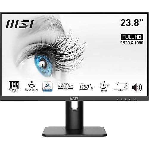 MSI PRO MP243XP 24" Class Full HD LED Monitor - 16:9 - Black - 23.8" Viewable - In-plane Switching (IPS) Technology - LED Backlight - 1920 x 1080 - 16.7 Million Colors - Adaptive Sync/FreeSync - 300 Nit - 1 ms - MPRT Refresh Rate - Speakers