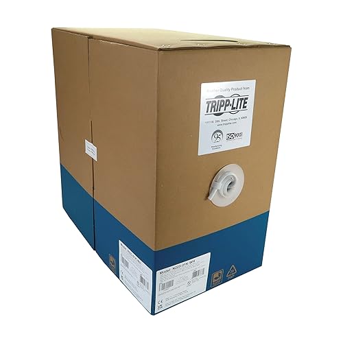 Tripp Lite Cat6a Bulk Ethernet Cable 10G Solid Core UTP CMR Rated White 1000ft