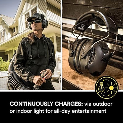 3M WorkTunes Connect + Solar Wireless Hearing Protector with Bluetooth Technology, Bluetooth Hearing Protection with a 26 dB Noise Reduction Rating