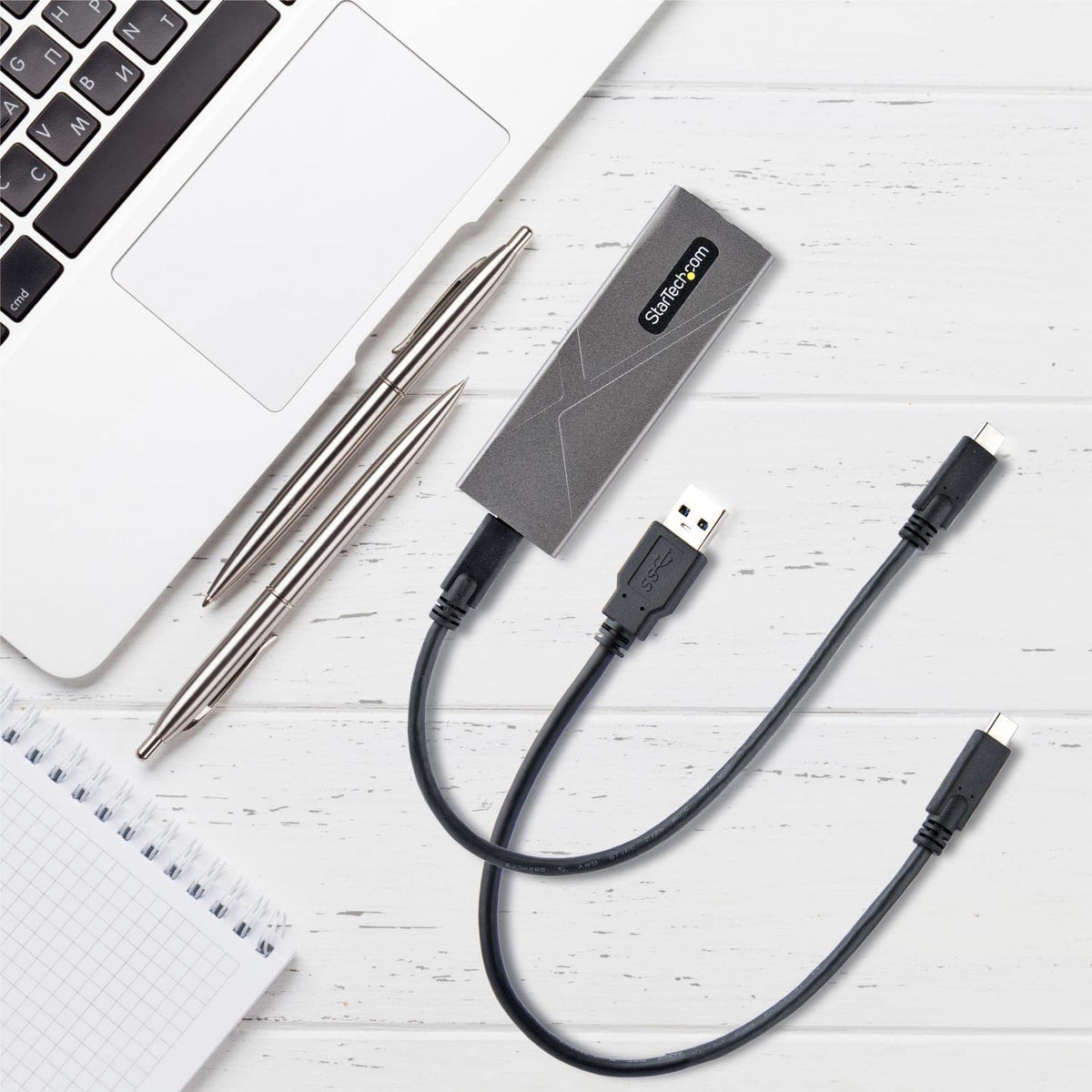 StarTech.com USB-C 10Gbps to M.2 NVMe or M.2 SATA SSD Enclosure - Tool-free External M.2 PCIe/SATA NGFF SSD Aluminum Case - USB Type-C&amp;A Host Cables - Supports 2230/2242/2260/2280 (M2-USB-C-NVME-SATA)