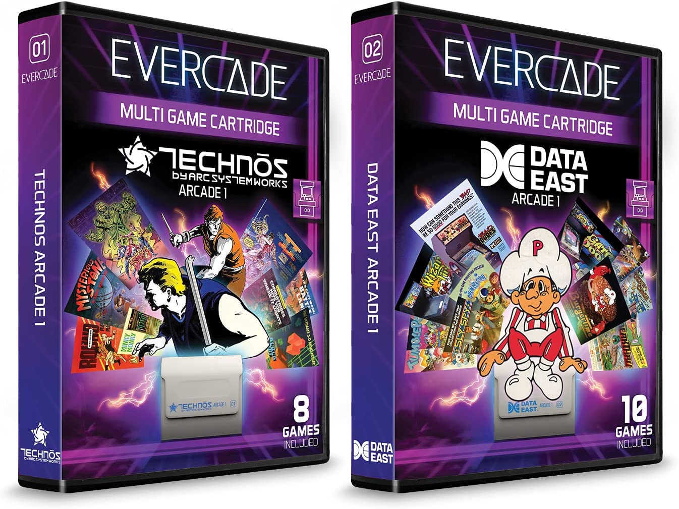 Blaze Evercade Vs Premium Pack (Comes with 2 Controllers &amp; Technos Arcade &amp; Data East Arcade Cartridge), Evercade - Electronic Games