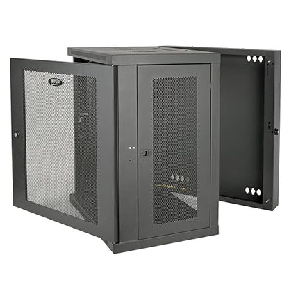 TRIPP LITE SmartRack 15U Low-Profile Switch-Depth Wall-Mount Rack Enclosure Cabinet, Black (SRW15US)
