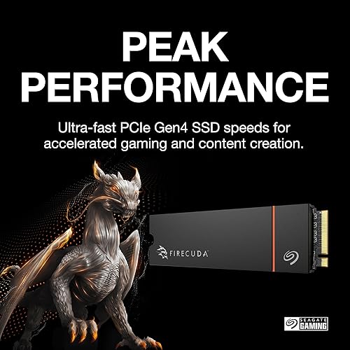 Seagate FireCuda 530R SSD with Heatsink 2TB Internal Solid State Drive - M.2 PCIe Gen4 ×4 NVMe 1.4, speeds up to 7400MB/s, 2400TBW, 1.8M MTBF with Rescue Services (ZP2000GM3A073) 2TB 530N/ Heatsink