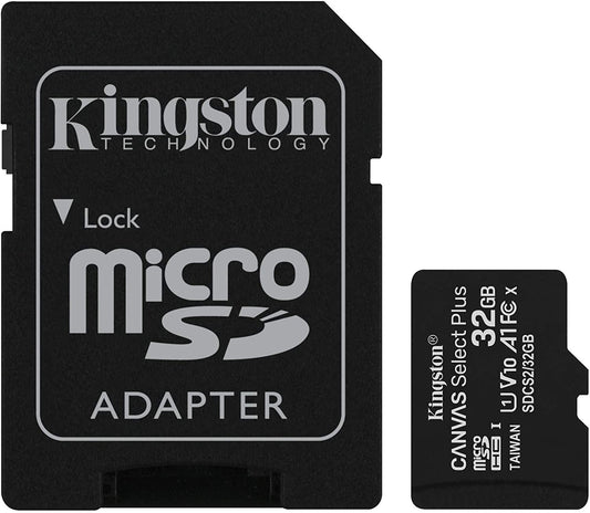 Kingston 32GB microSDHC Canvas Select Plus 100MB/s Read A1 Class10 UHS-I Memory Card + Adapter (SDCS2/32GB) microSD Card 32GB Fast (Up to 100 MB/s) Single