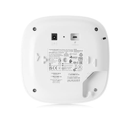 HPE Networking Instant On Access Point AP22 2x2 WiFi 6 Indoor Wireless Access Point | Long Range, Secure, Smart Mesh Support | Power Source Not Included | US Model (R4W01A) Power Adapter Not Included